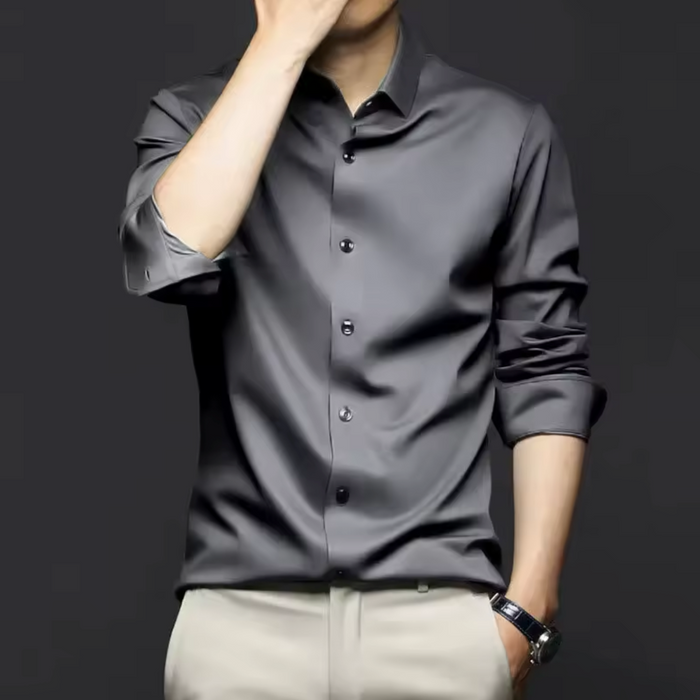 Camisa Social Pagliacci PG096 – feita em seda premium, com caimento slim fit e acabamento impecável.