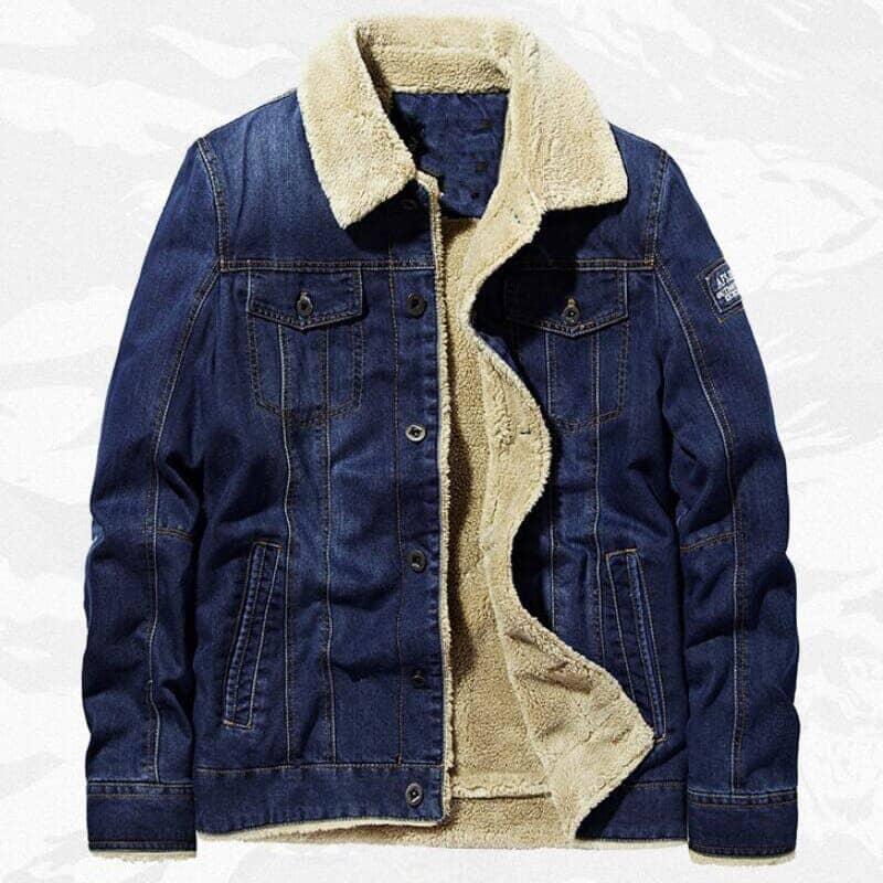 Jaqueta Masculina Jeans United States Pagliacci PG145, com forro de lã, botões clássicos e design casual, ideal para dias frios e versátil para várias ocasiões
