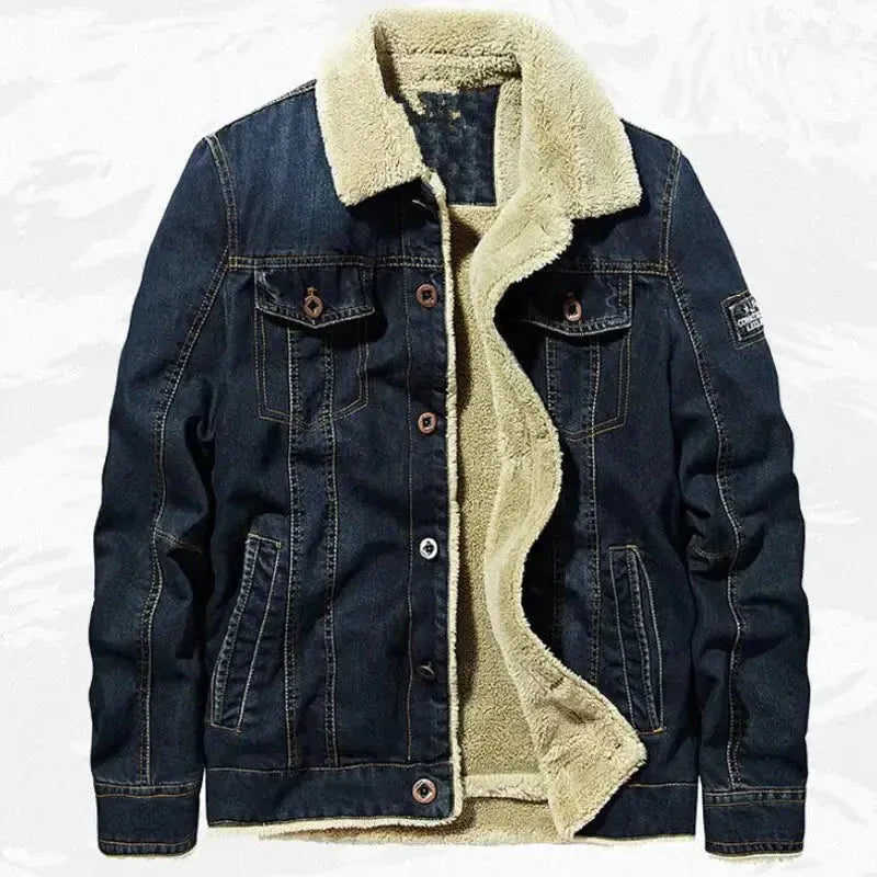 Jaqueta Masculina Jeans United States Pagliacci PG145, com forro de lã, botões clássicos e design casual, ideal para dias frios e versátil para várias ocasiões